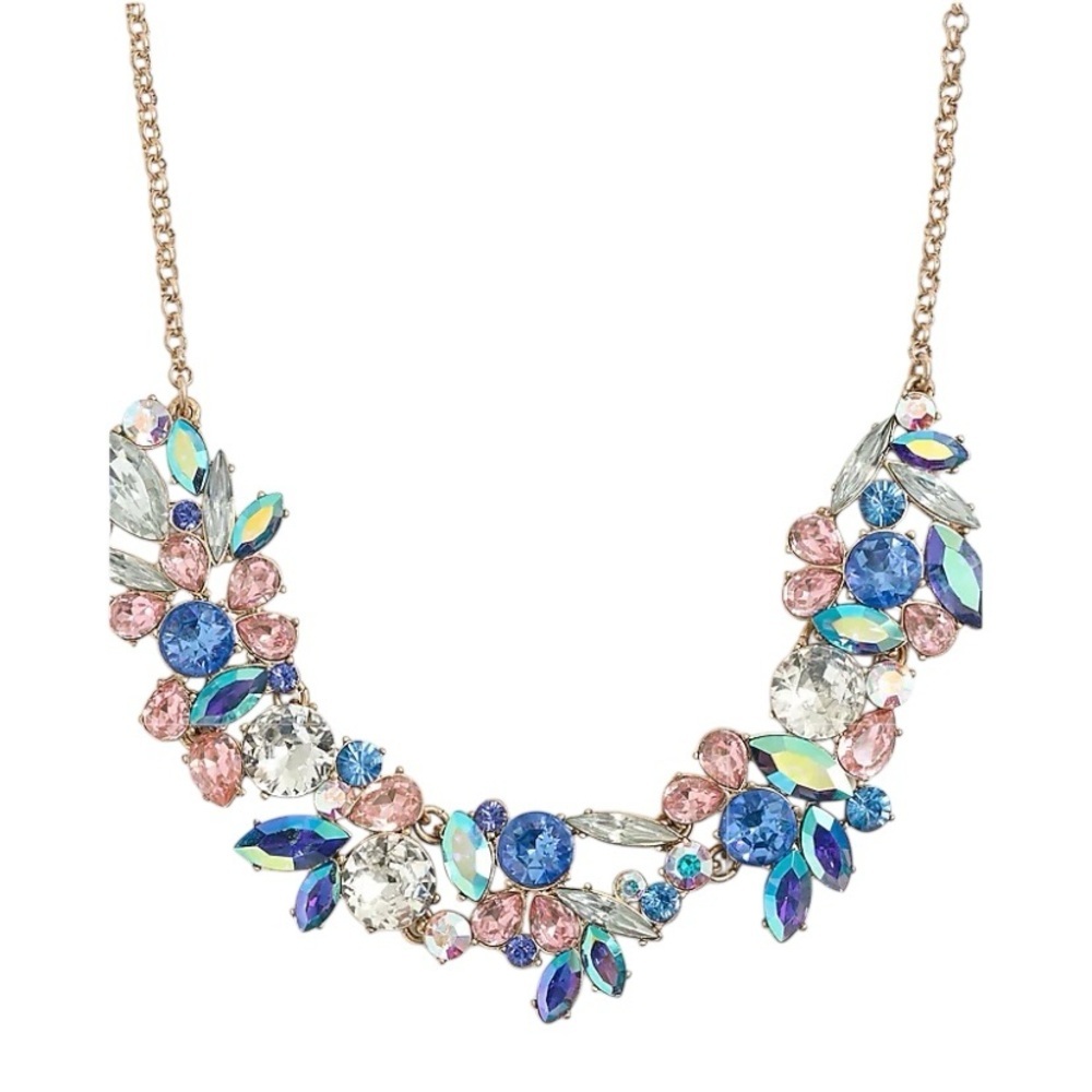 NWT J.Crew Multicolored Gemstone Cluster Statement Necklace